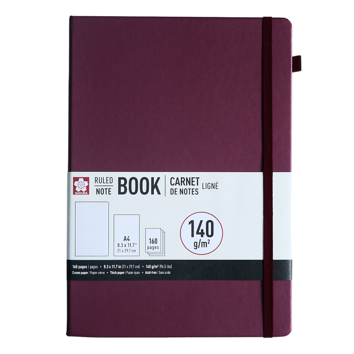 Sakura Notebook A4 Ruled - Mulberry