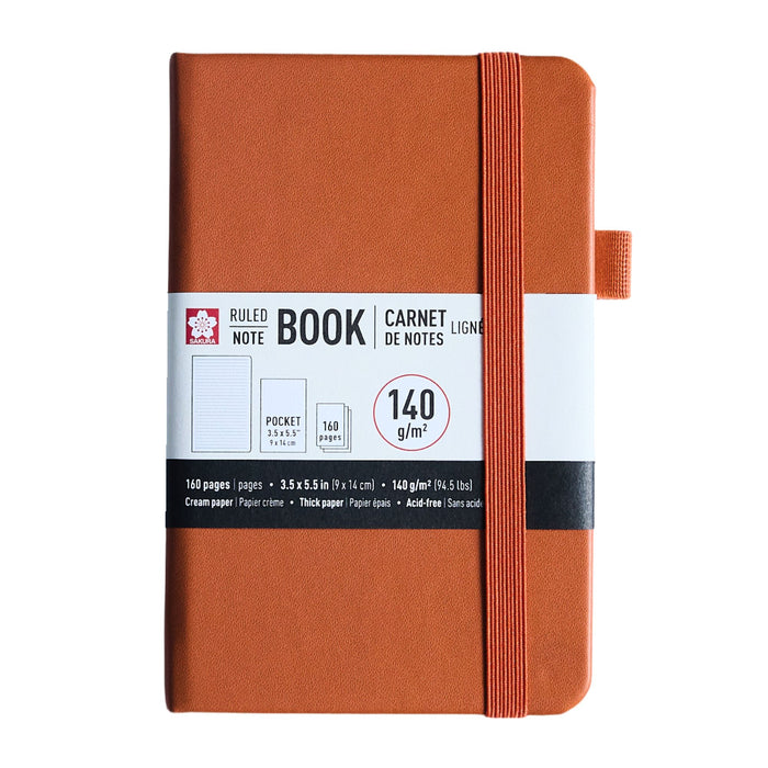 Sakura Pocket Notebook (3.5"x5.5") Ruled - Amber