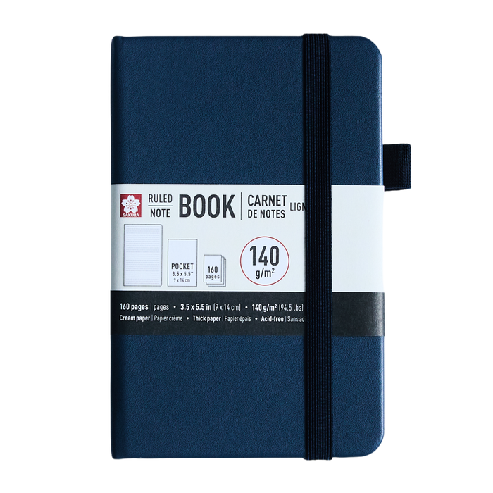 Sakura Pocket Notebook (3.5"x5.5") Ruled - Deep Indigo
