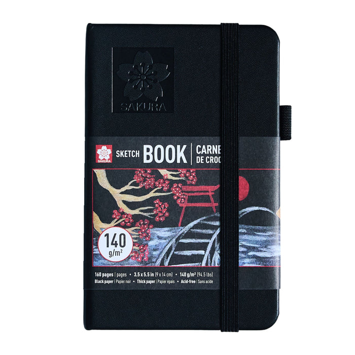 Sakura Pocket Sketchbook (3.5"x5.5") - Black with Black Paper
