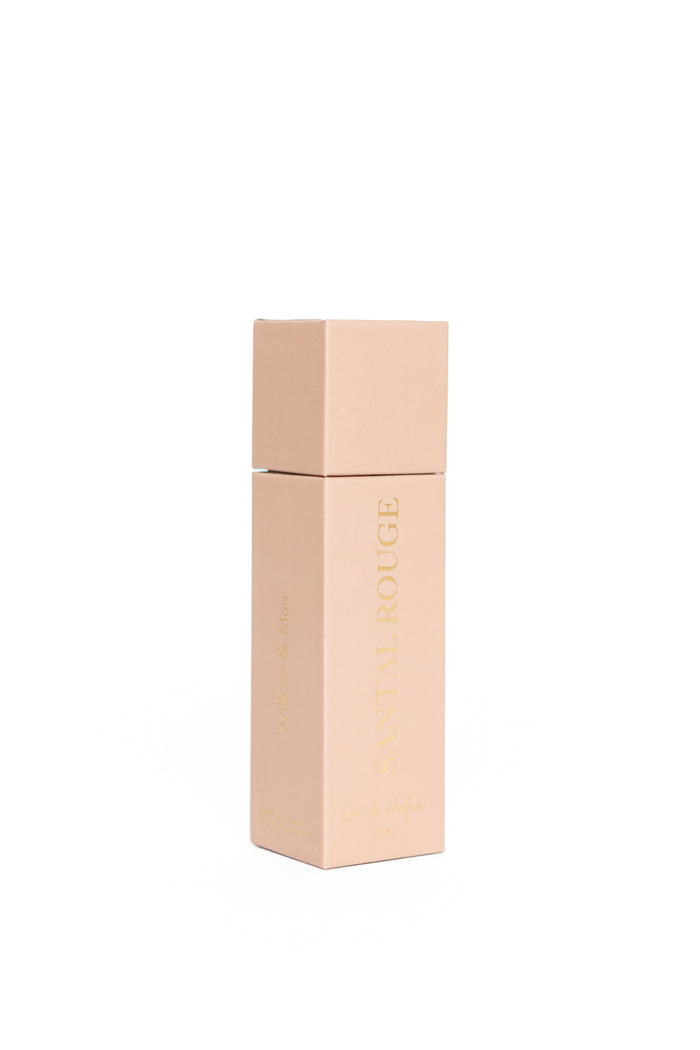 Beige lipstick case on a white background