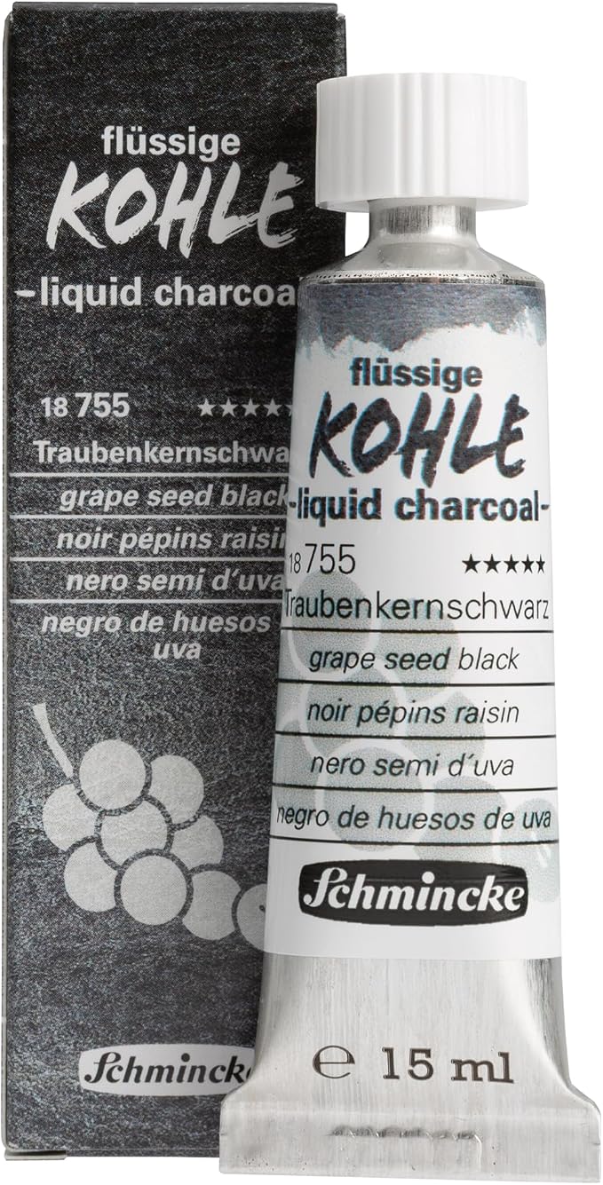 Schmincke Liquid Charcoal (Kohle) 15ml - Grape Seed Black
