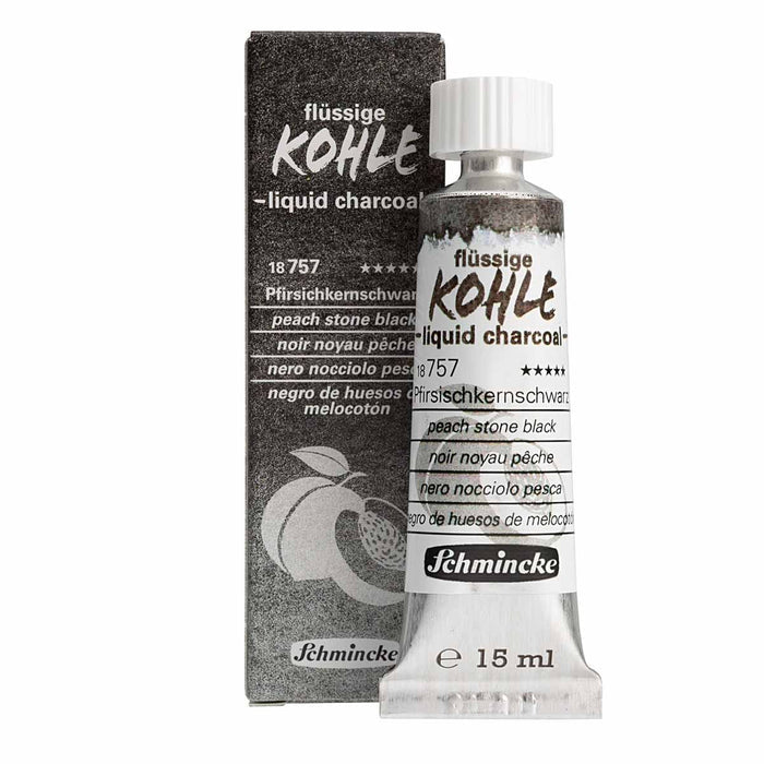 Schmincke Liquid Charcoal (Kohle) 15ml - Peach Stone Black