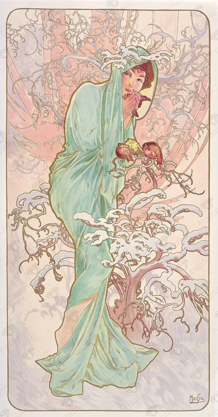 Diamond Painting Seasons (Winter 1896) 20" x 38" (50.7cm x 97cm) / Round with 32 Colors including 2 ABs / 62,626