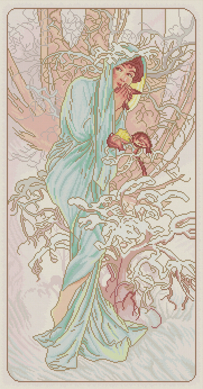 Diamond Painting Seasons (Winter 1896) 20" x 38" (50.7cm x 97cm) / Round with 32 Colors including 2 ABs / 62,626
