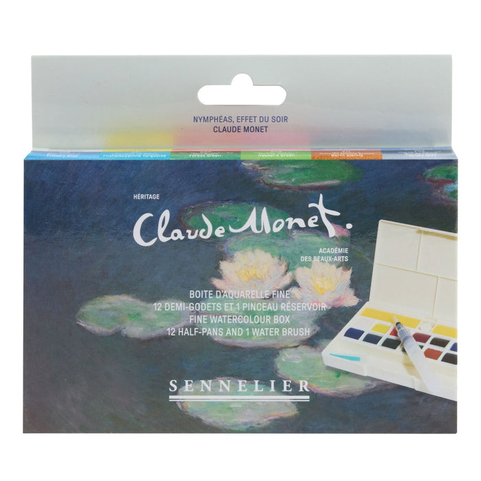 Sennelier x Claude Monet La Petite Aquarelle Watercolor Set - Water Lilies,Evening Effect