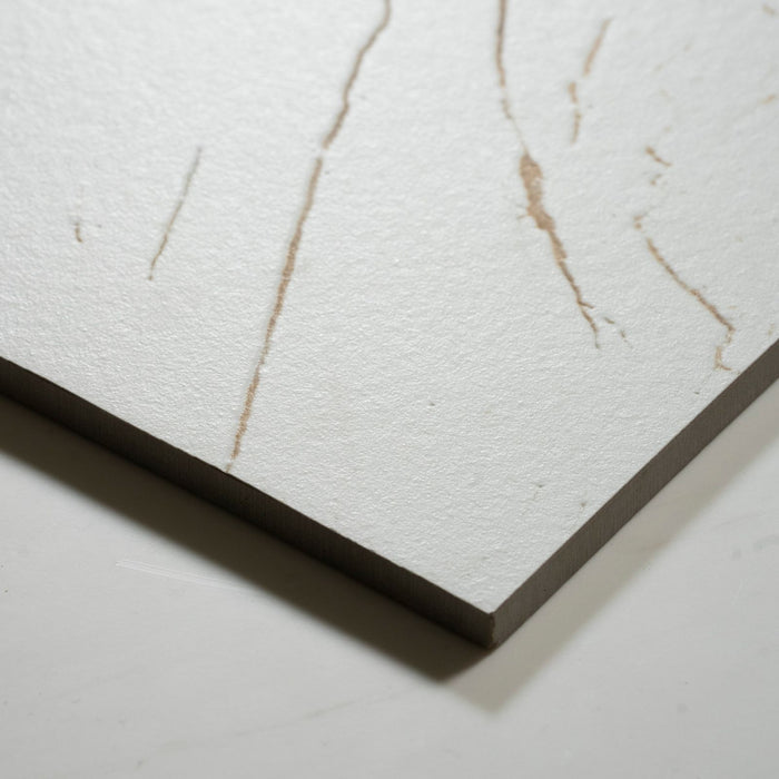 Oblique Sereno White Marble Grain Honed Porcelain Tile 600 x 600mm SEGBIH1 - The Blue Space