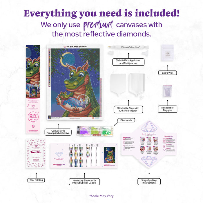 Diamond Painting Share the Magic of Love 20" x 28" (50.6cm x 70.7cm) / Round with 60 Colors including 3 ABs and 2 Fairy Dust Diamonds / 47,288