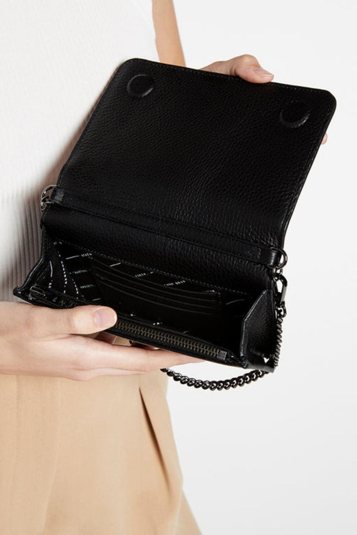 black leather bag