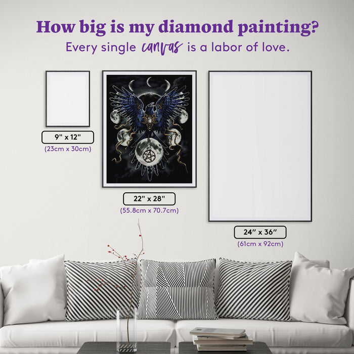 Diamond Painting Sinister Wings 22" x 28" (55.8cm x 70.7cm) / Square with 37 colors including 3 ABs and 1 Electro Diamonds / 63,616