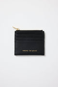 Black cardholder with 'Among the Brave' text on a white background