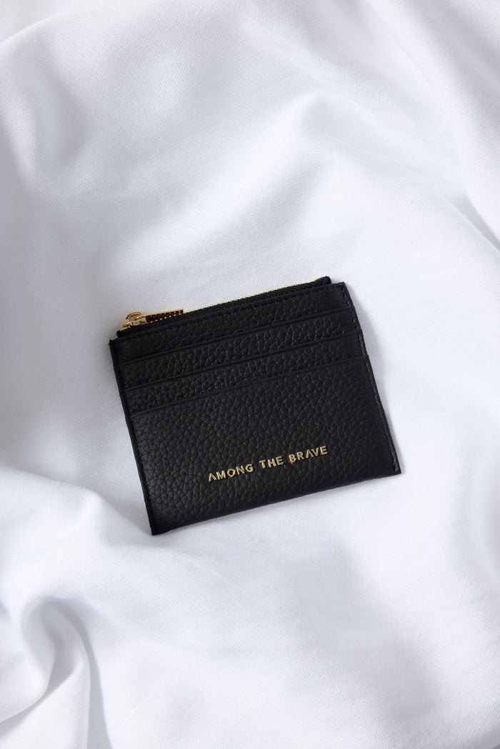 Small Black Leather Card Holder