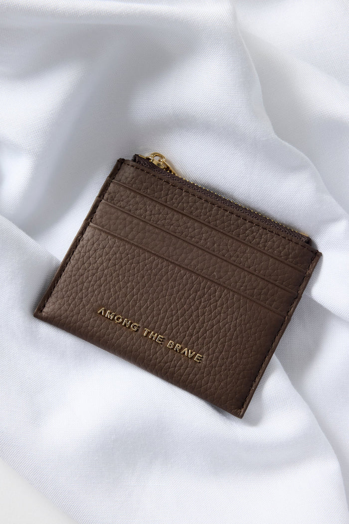 Small Chocolate Leather Card Holder