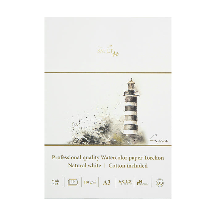 SM•LT Professional Watercolour Torchon Glued Pads – 250gsm