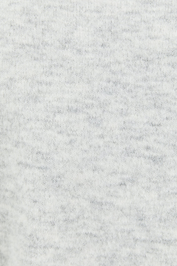 Snowlight Light Grey Marle Fluffy Long Sleeve Crewneck Jumper