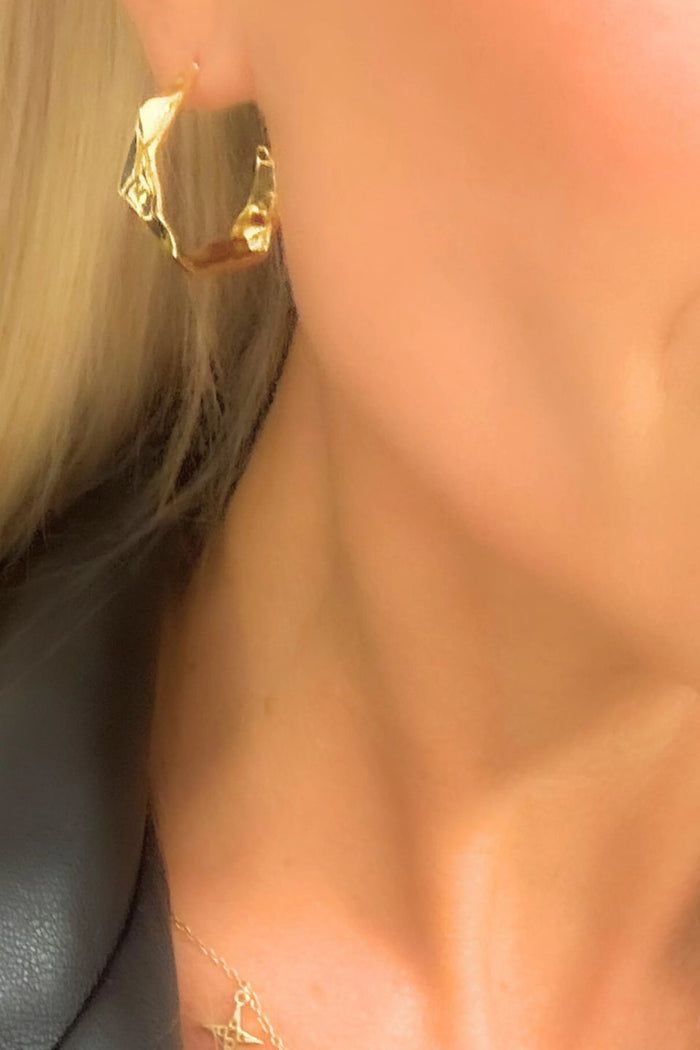 Solta Gold Organic Hoop Earrings
