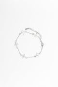 Silver bracelet on a white background