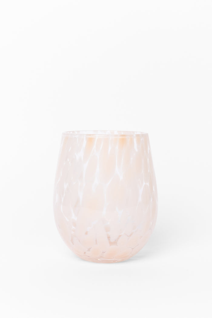 Stemless Natural Splatter Wine Glass