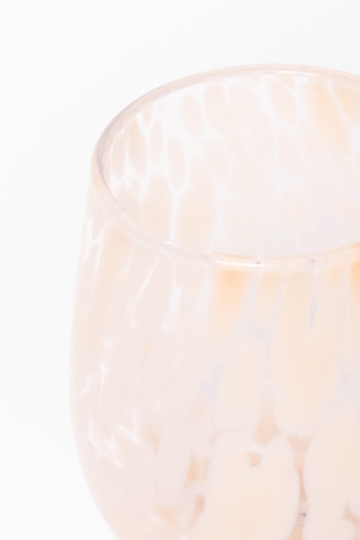 Stemless Natural Splatter Wine Glass