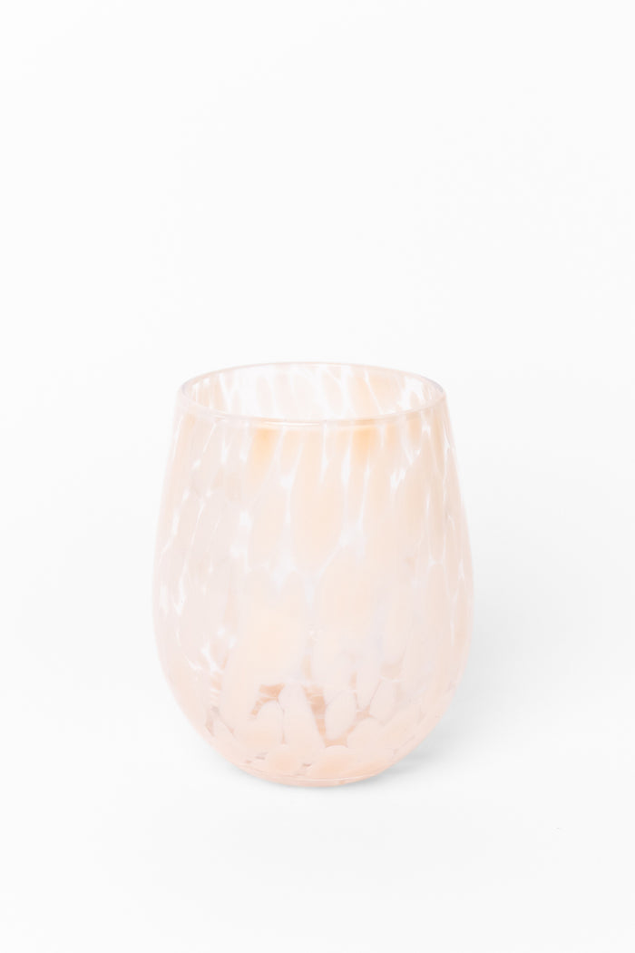 Stemless Natural Splatter Wine Glass