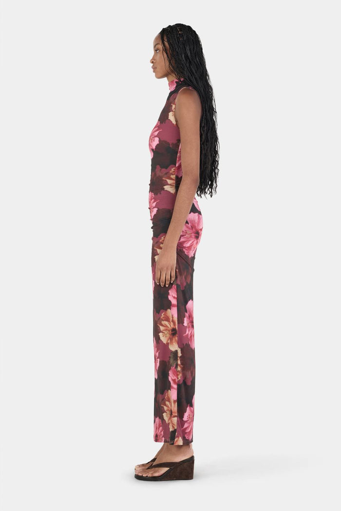 Steph Winter Hibiscus Sleeveless Midi Dress