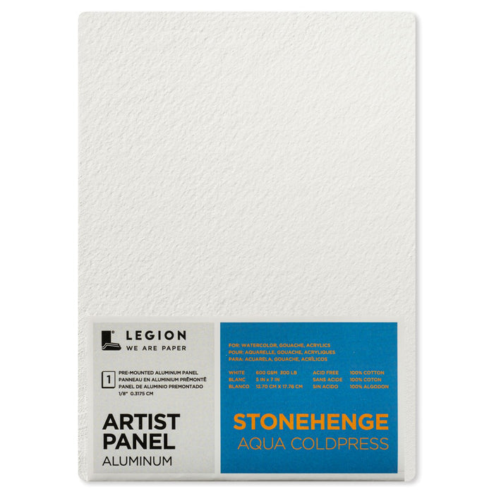 Stonehenge Aqua Cold Press White Aluminum Panel 5" x 7"