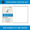 Strathmore Fluorescent White with Deckle Cards 5" x 6 7/8" - Case of 400 Cards (Pre-Buy)