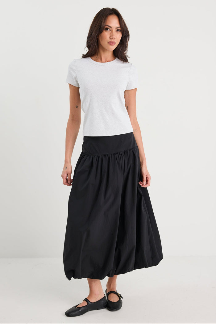 Study Snow Marle Rib Longer Baby Tee