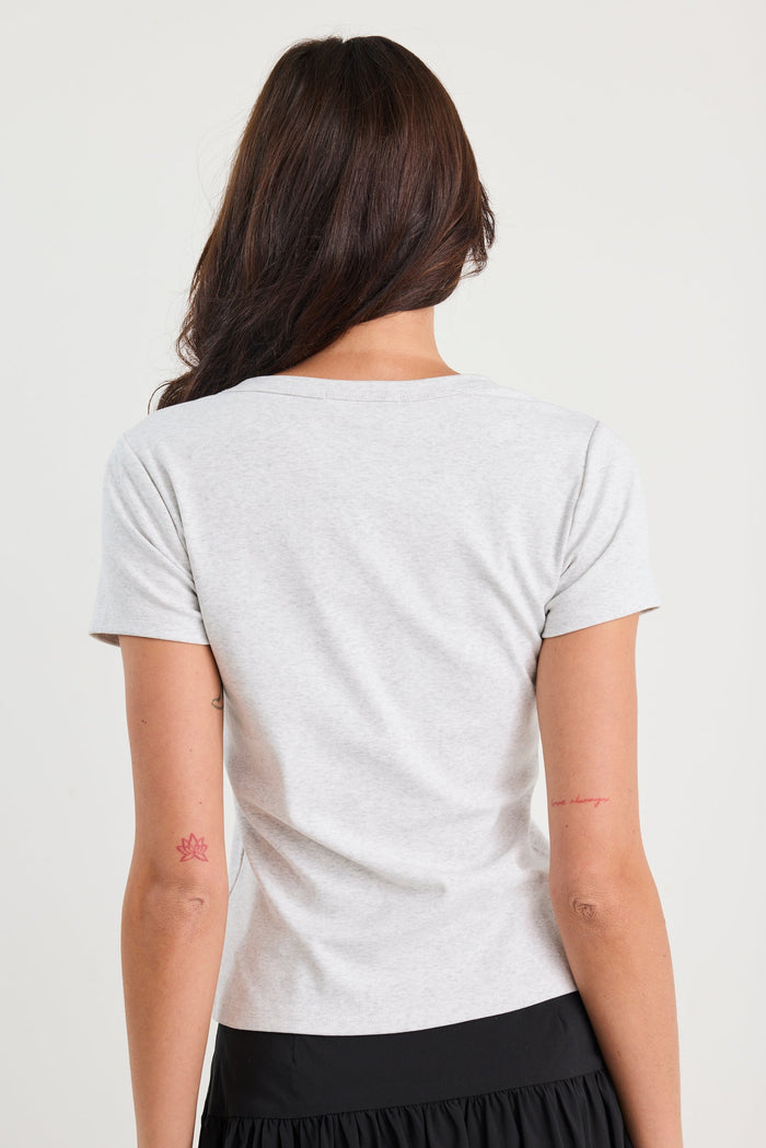 Study Snow Marle Rib Longer Baby Tee