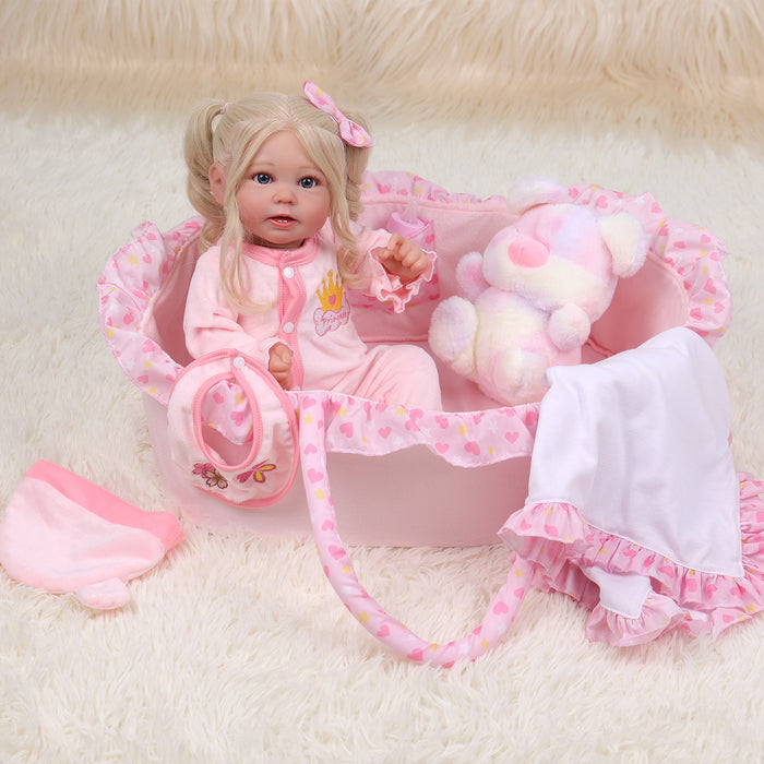 [Suitable for 17-22'' Dolls] Babeside Reborn Baby Essentials-8pcs Set Pink Flower Lovely