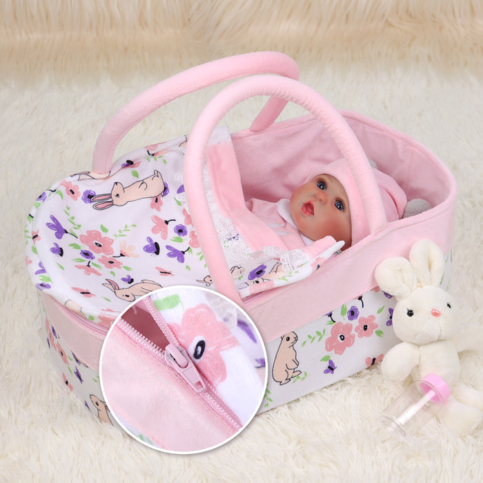 [Suitable for 17-22'' Dolls] Babeside Reborn Baby Essentials-8pcs Set Pink Rabbit