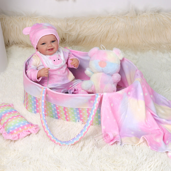 [Suitable for 17-22'' Dolls] Babeside Reborn Baby Essentials-8pcs Set Purple Bear