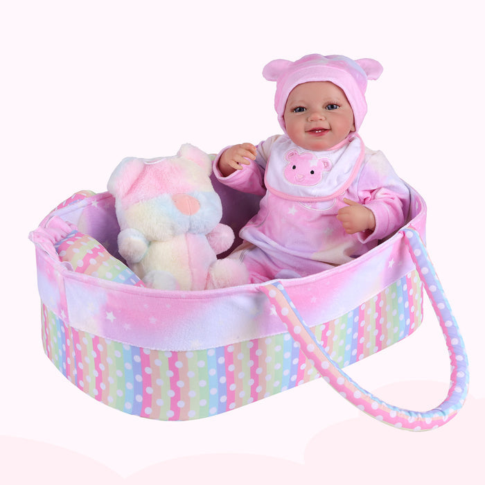 [Suitable for 17-22'' Dolls] Babeside Reborn Baby Essentials-8pcs Set Purple Bear