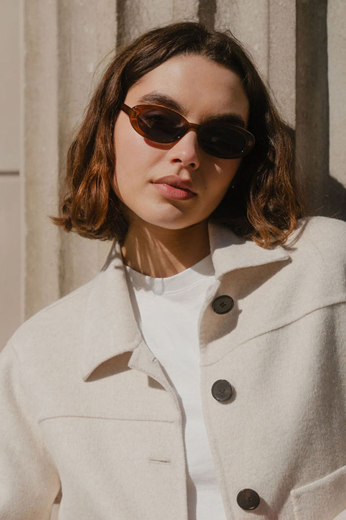 Sydney Espresso Narrow Oval Sunglasses
