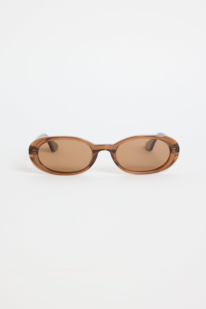 Brown sunglasses on a white background