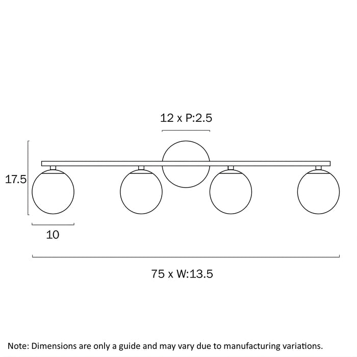 Line Drawing Telbix Moran 4 Wall Light Black MORANWB04-BKOP - The Blue Space