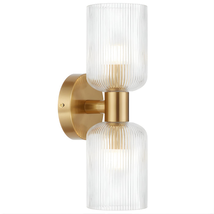 Telbix Riven 2 Wall Light Antique Gold Clear  RIVENWB2-AGCL - The Blue Space