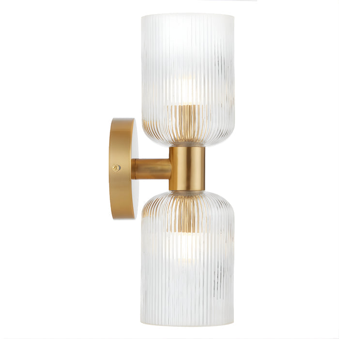 Off Telbix Riven 2 Wall Light Antique Gold Clear  RIVENWB2-AGCL - The Blue Space