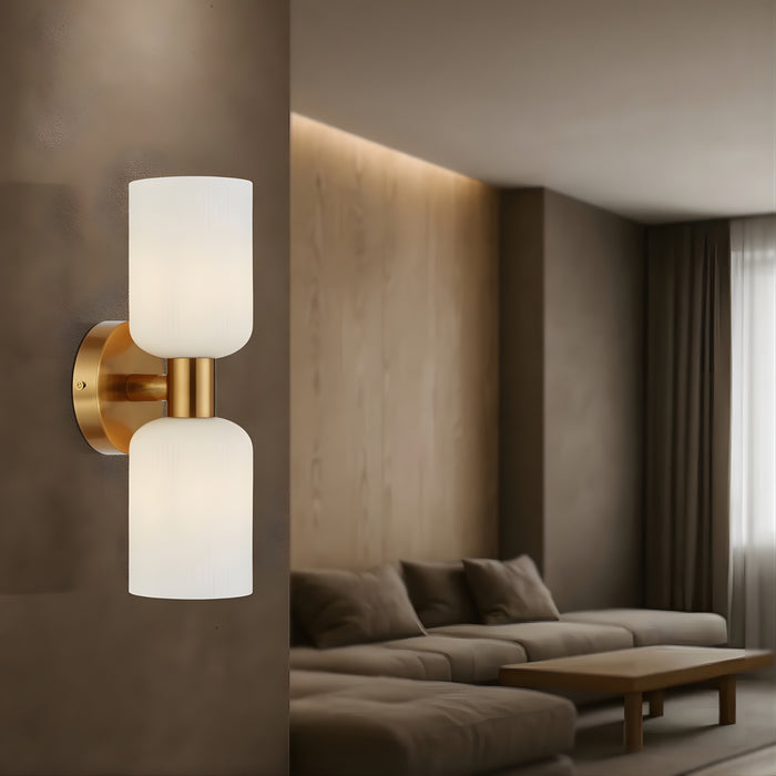 Lifestyle Telbix Riven 2 Wall Light Antique Gold Opal Matte  RIVENWB2-AGOM - The Blue Space