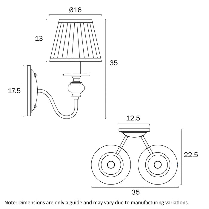 Line Drawing Telbix Siedel 2 Wall Light Copper  SIEDELWB2SH-CP - The Blue Space