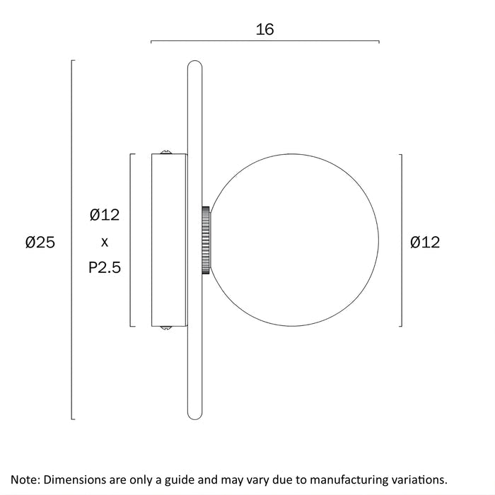Line Drawing Telbix Varon Wall Light Matte Opal  VARONWB-BEOM - The Blue Space