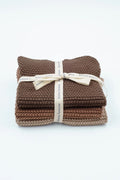 Textured Lavette Set of 3 Chocolate Wash Cloths