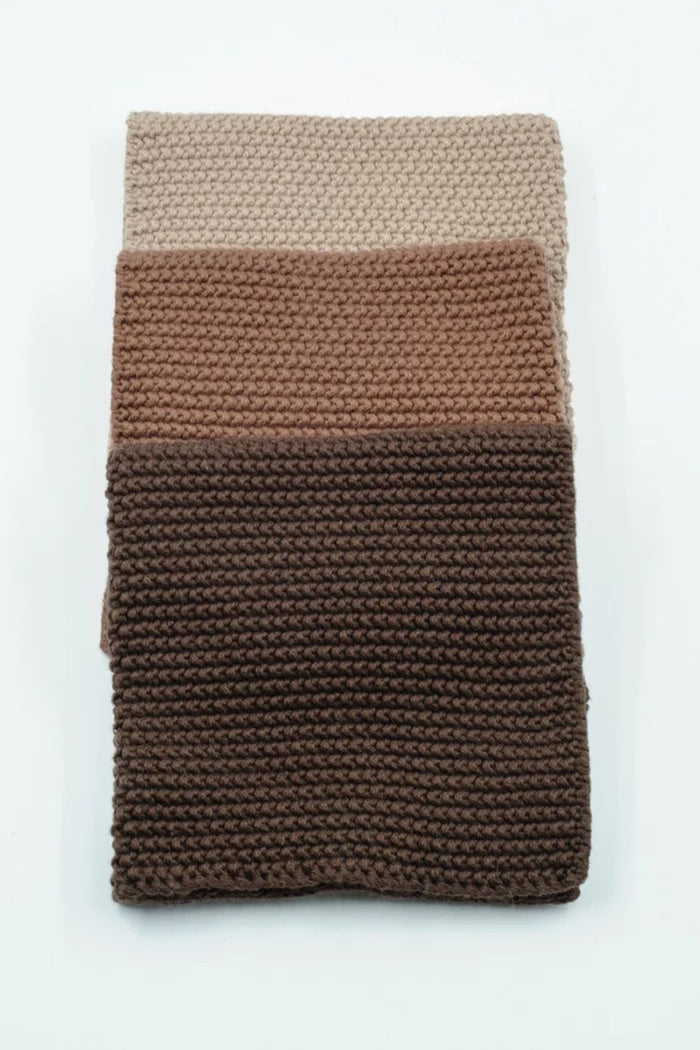 Textured Lavette Set of 3 Chocolate Wash Cloths