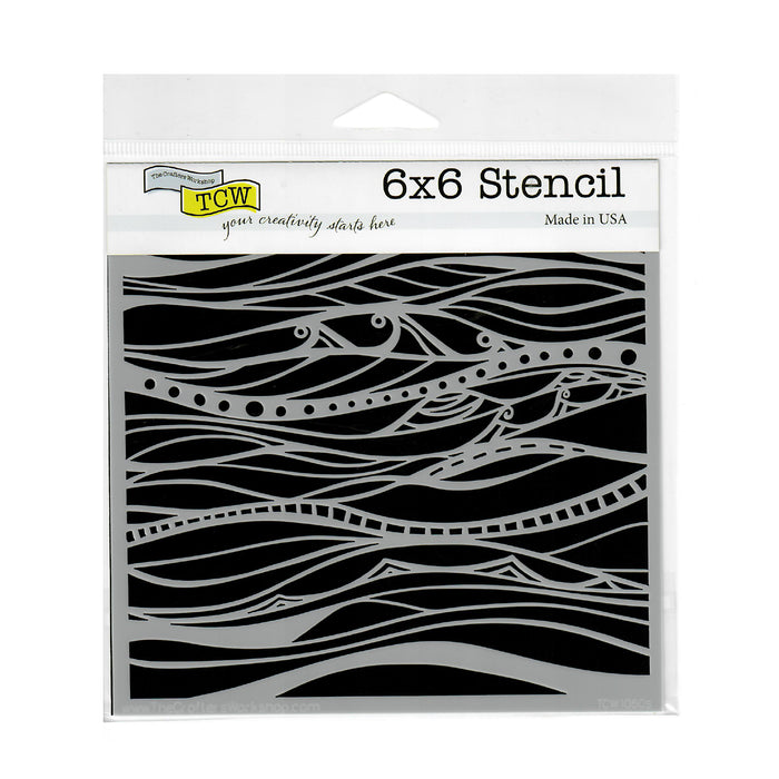 The Crafter's Workshop Stencil 6" x 6" - Calm Waves