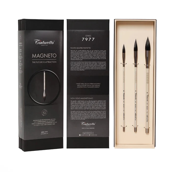 Tintoretto Magneto Watercolour Brush Gift Set (Sizes 0, 4, 8)