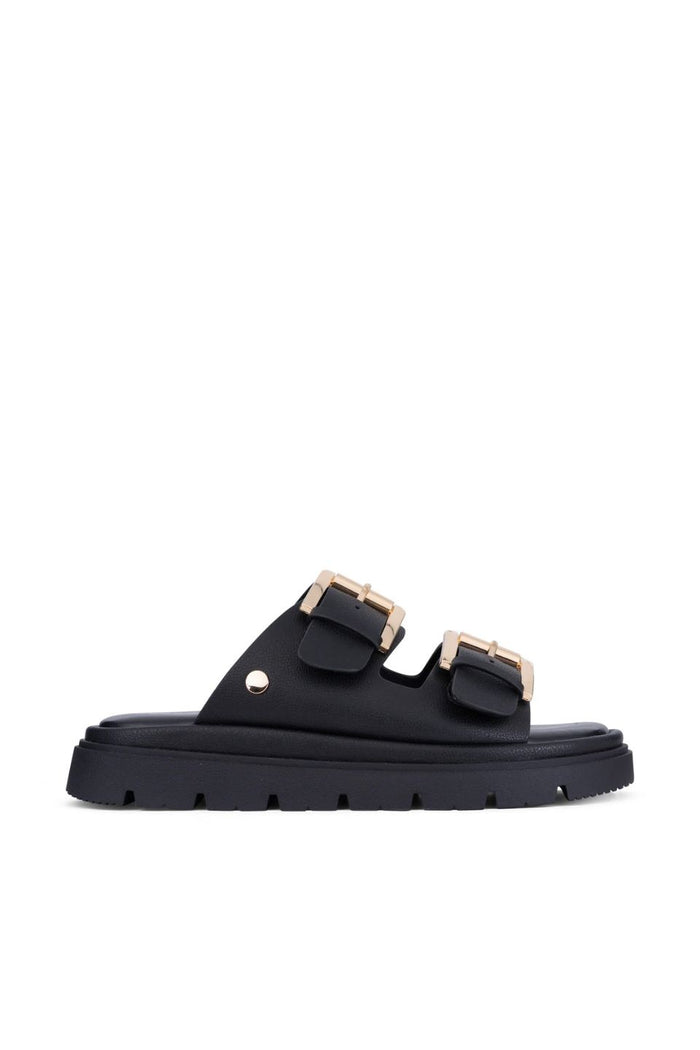 Toledo Black Double Buckle Slide