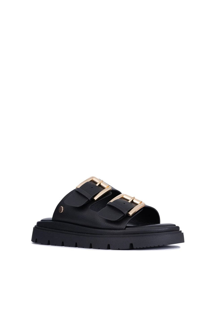 Toledo Black Double Buckle Slide