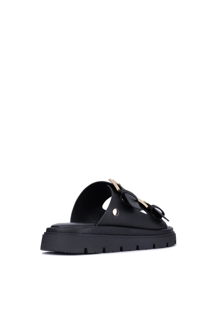 Toledo Black Double Buckle Slide