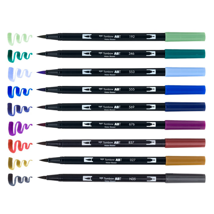 Tombow Dual Brush Pen Set of 10 - Dragons