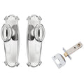TradCo Bungalow Door Knob Long Backplate Passage Set Chrome Plated 0886KPASS60 - The Blue Space
